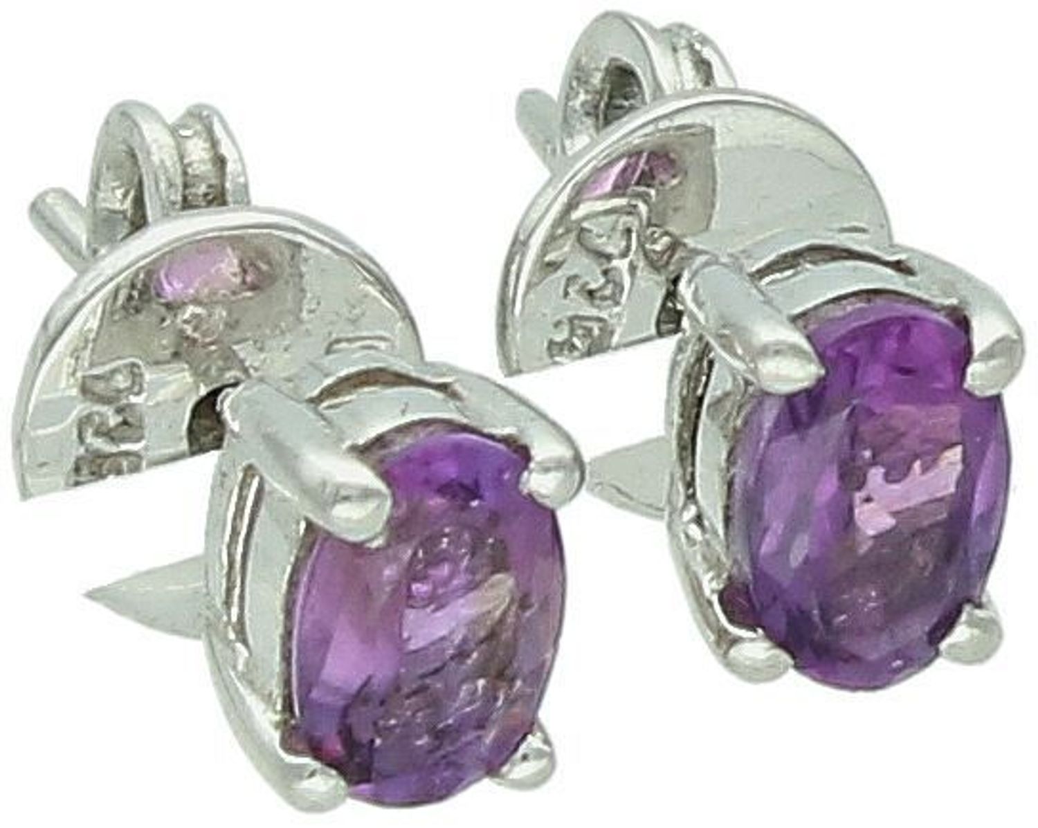 Kolczyki srebrne próby 925 z naturalnym ametystem. Model K 1169 – delikatne, klasyczne, 6x4 mm, zapięcie na sztyft. Elegancja i duchowa harmonia w jednym.1.jpg